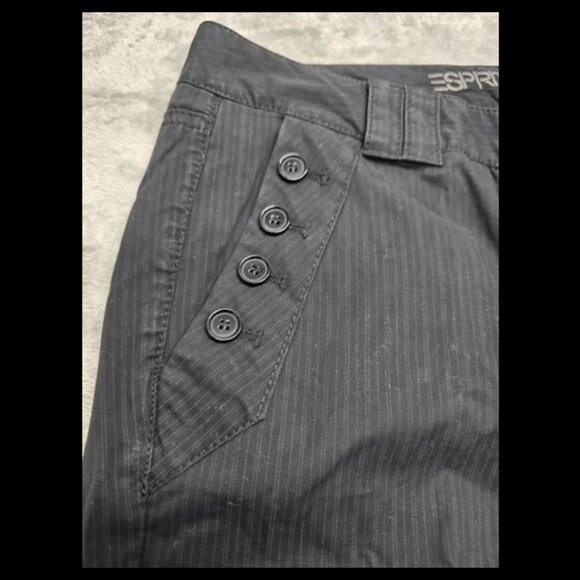 ESprit Jeans Women US 8 Bern Black W/ Pin Stripe Stretch NWT - Picture 7 of 14
